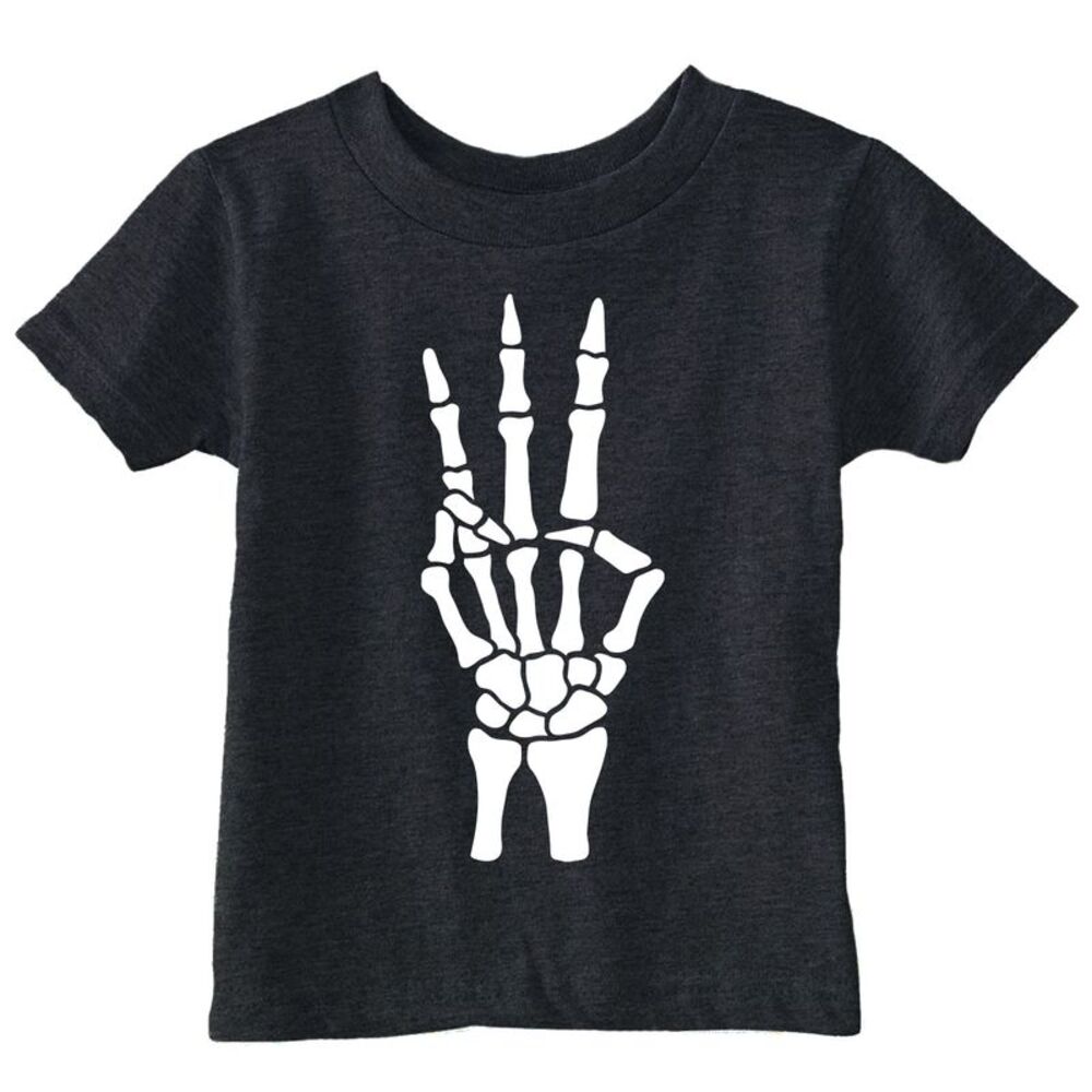 Toddler T Shirts Skeleton Hand 3rd Birthday Tee For Young Kids